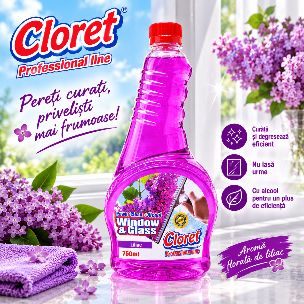 Cloret Window Glass Lacramioara rezerva 750 ml