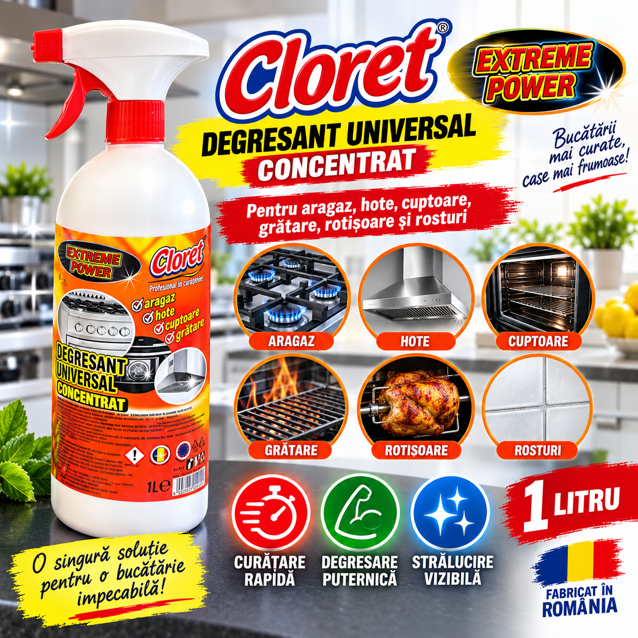 Cloret Degresant Universal Extreme Power pentru rosturi si bucatarie