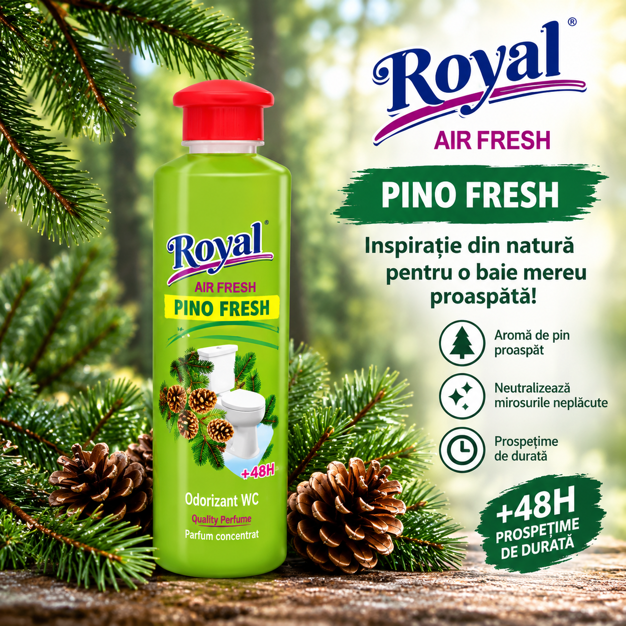 Royal Air Fresh Pino Fresh Strong Cherry Bubble Gum parfum WC 250 ml