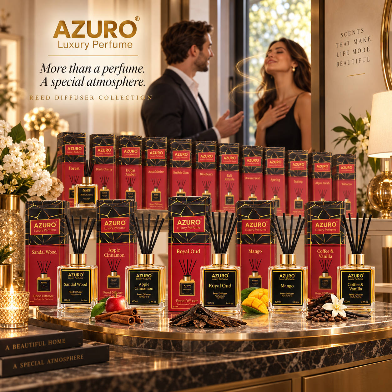 Azuro Luxury Perfume Gingerbread Royal Oud Orange Cinnamon difuzor 100 ml