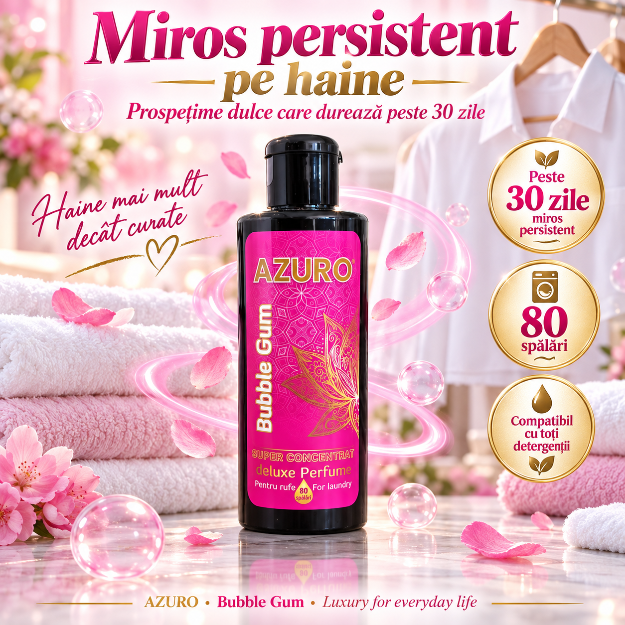 Parfum concentrat Azuro pentru haine lenjerii prosoape