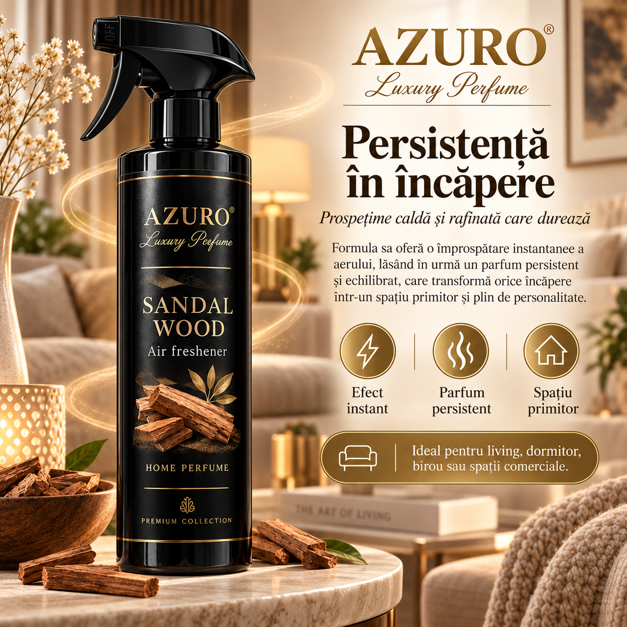 Azuro Air Freshener Forest Angels Sandal Wood Japanese Garden 9 parfumuri