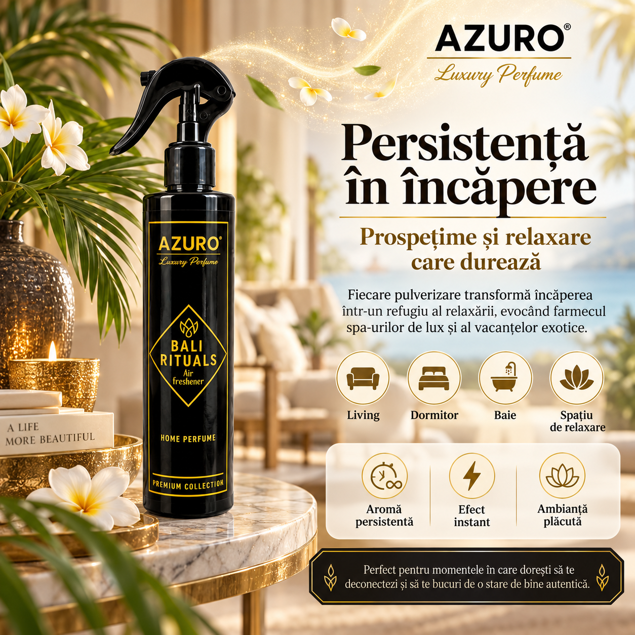 Azuro Air Freshener Forest Angels Sandal Wood Japanese Garden 9 parfumuri