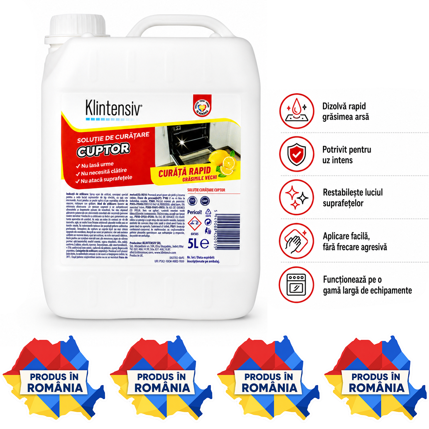 Soluție curățare cuptor Klintensiv 500 ml degresant profesional pentru grăsime arsă