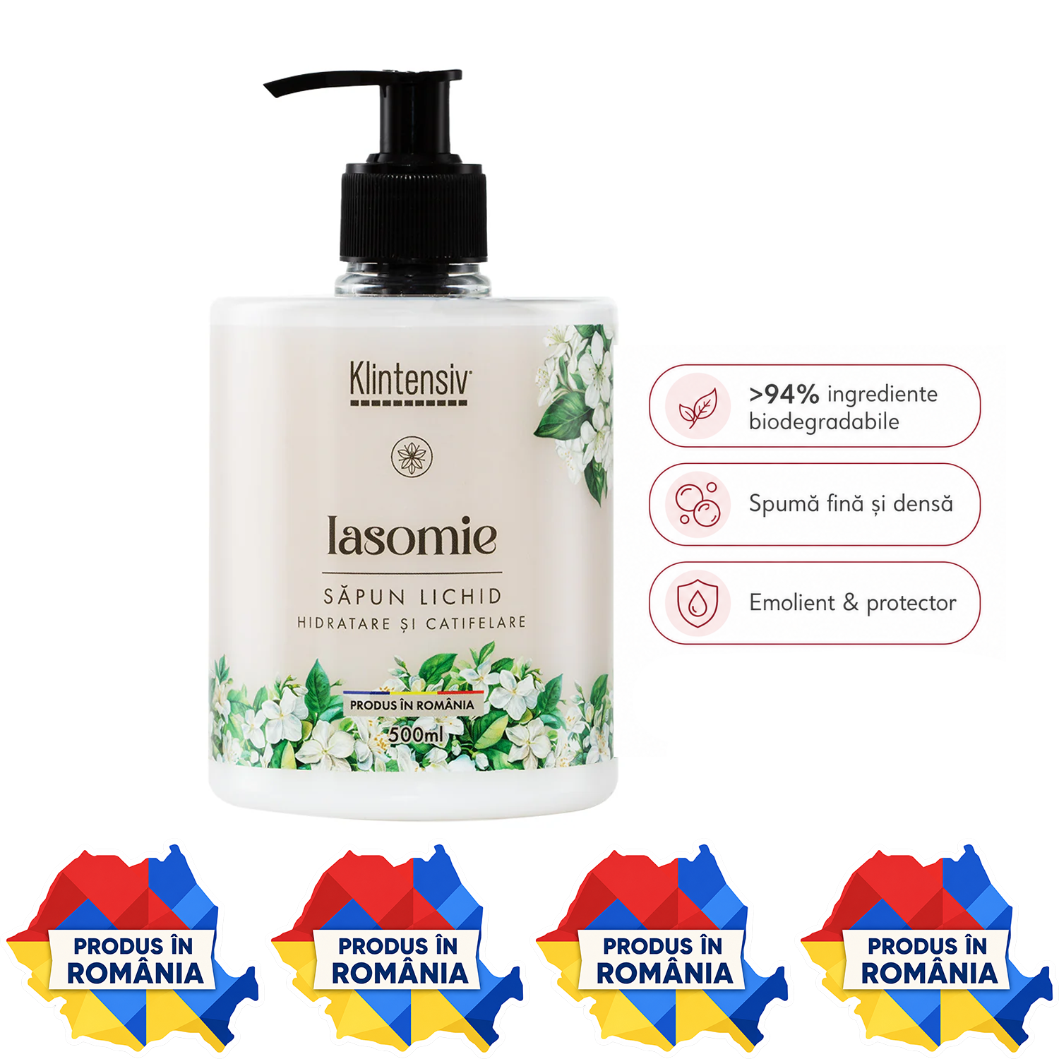 Săpun lichid Klintensiv 500 ml și 5 litri pentru m&acirc;ini și tegumente cu spumă fină