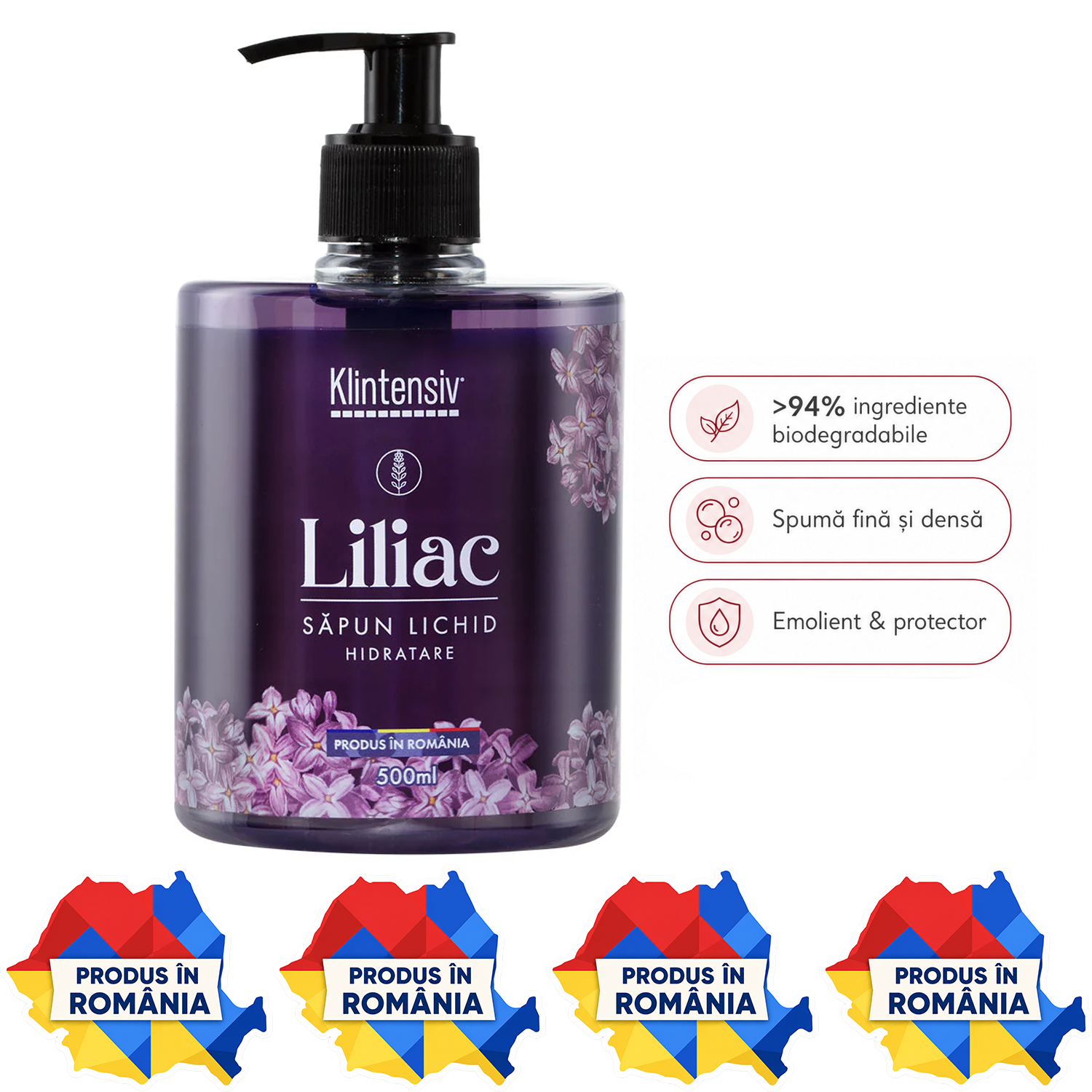 Săpun lichid Klintensiv 500 ml și 5 litri pentru mâini și tegumente cu spumă fină
