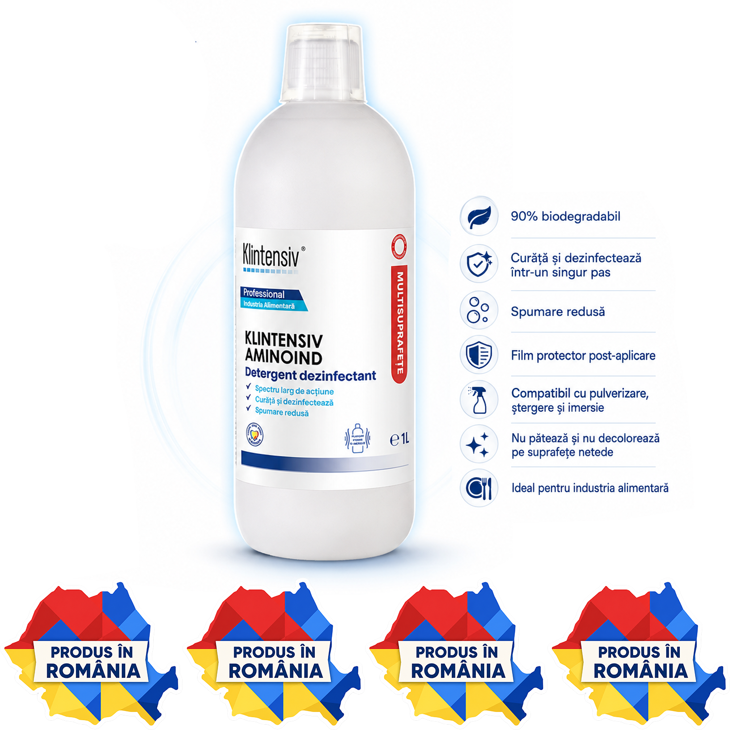 Klintensiv Aminoind detergent dezinfectant concentrat pentru industria alimentară flacon 1 litru