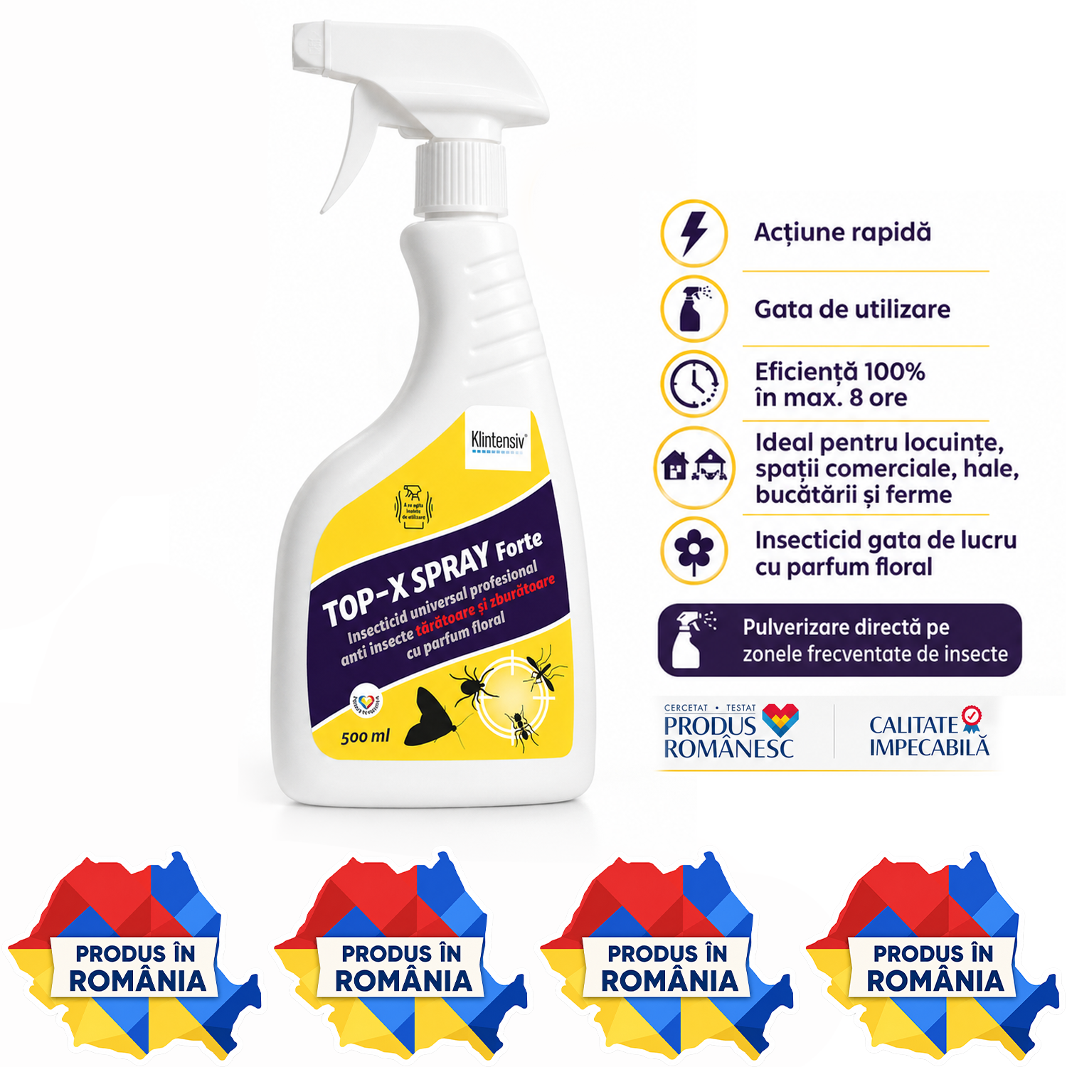TOP-X-SPRAY FORTE insecticid spray profesional pentru muște 500 ml
