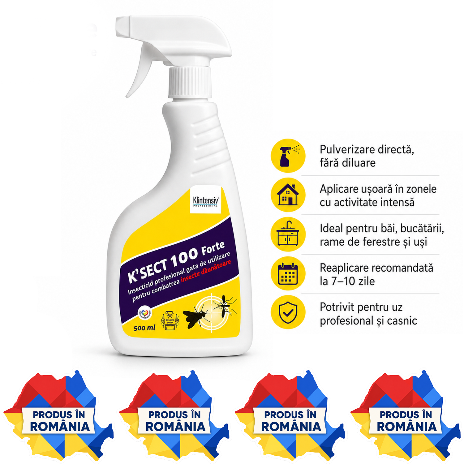 K-Sect 100 Forte insecticid profesional gata de utilizare pentru insecte dăunătoare
