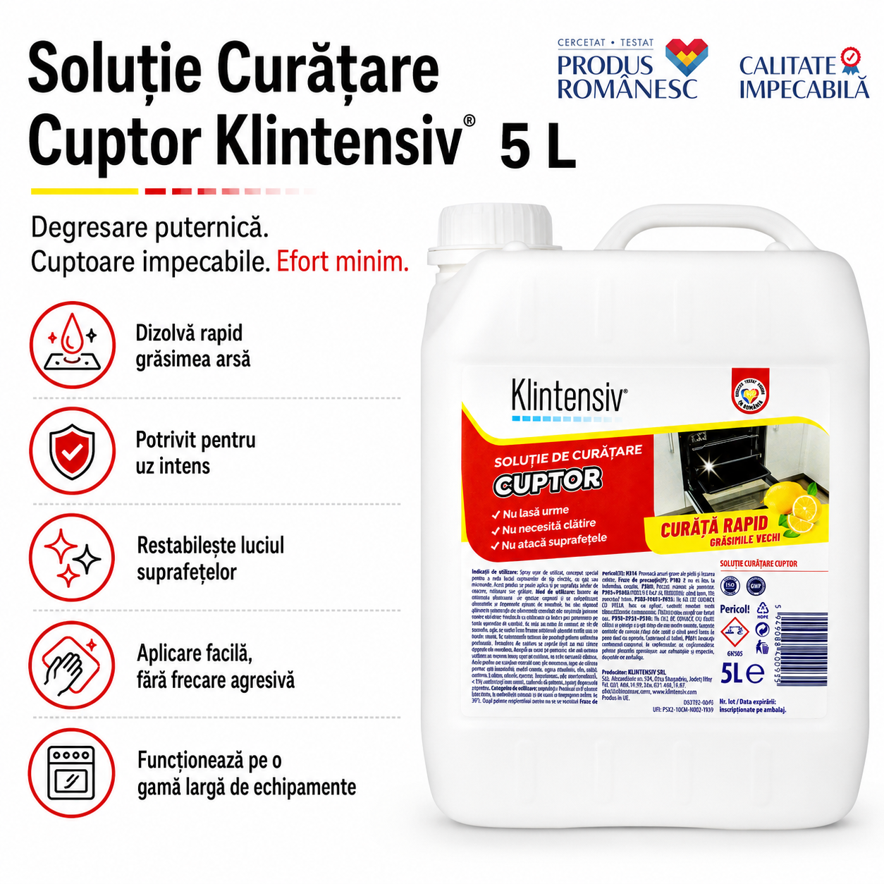 Degresant cuptor Klintensiv pentru ulei ars reziduuri carbonizate tăvi grătare și plite
