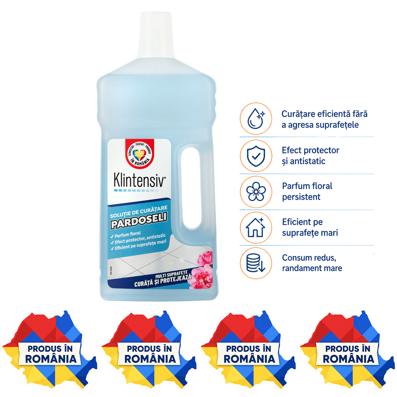 Soluție curățare pardoseli Klintensiv detergent parfumat concentrat pentru pardoseli lavabile