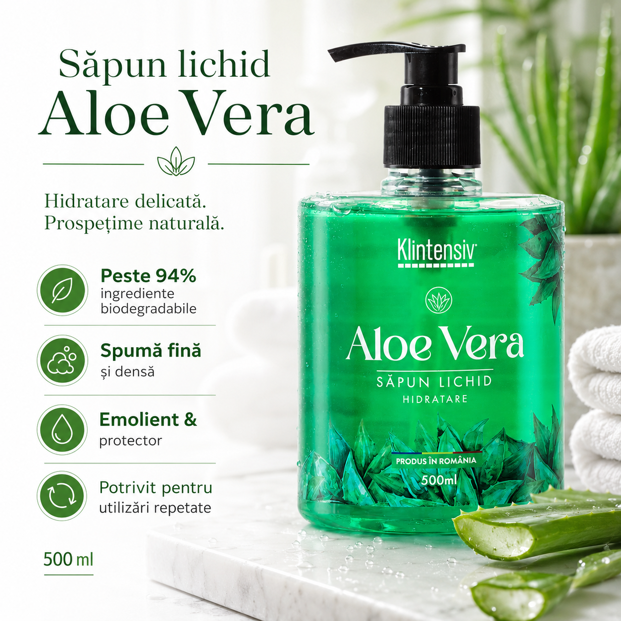 Săpun lichid Klintensiv arome Bujori și Frezii Iasomie Verbina Cafea Liliac Miere Aloe Vera