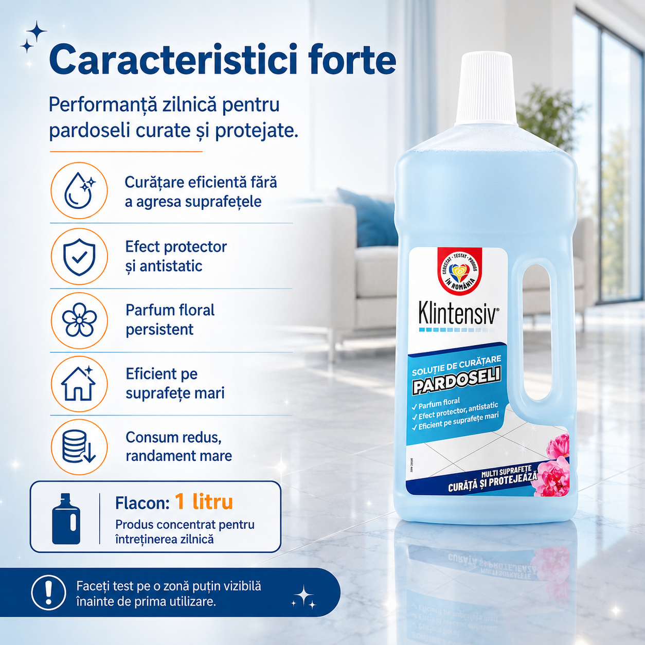 Klintensiv soluție profesională pentru ceramică porțelan marmură granit piatră naturală și PVC