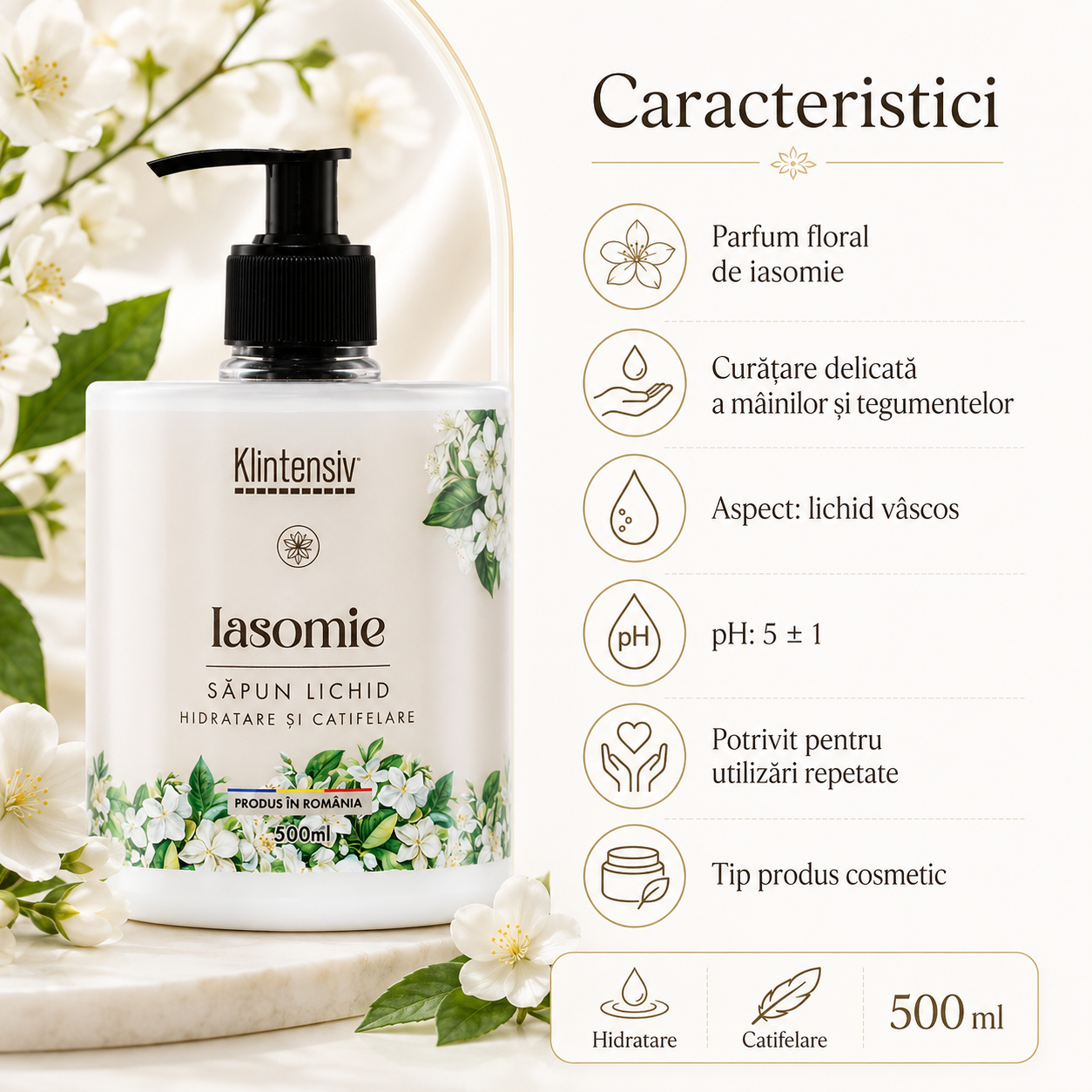 Săpun lichid Klintensiv arome Bujori și Frezii Iasomie Verbina Cafea Liliac Miere Aloe Vera