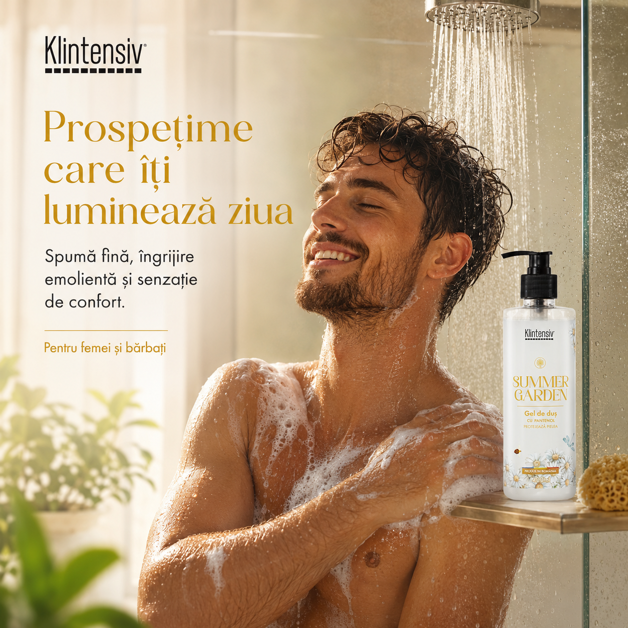 Gel de duș Klintensiv Summer Garden peste 94 la sută ingrediente biodegradabile