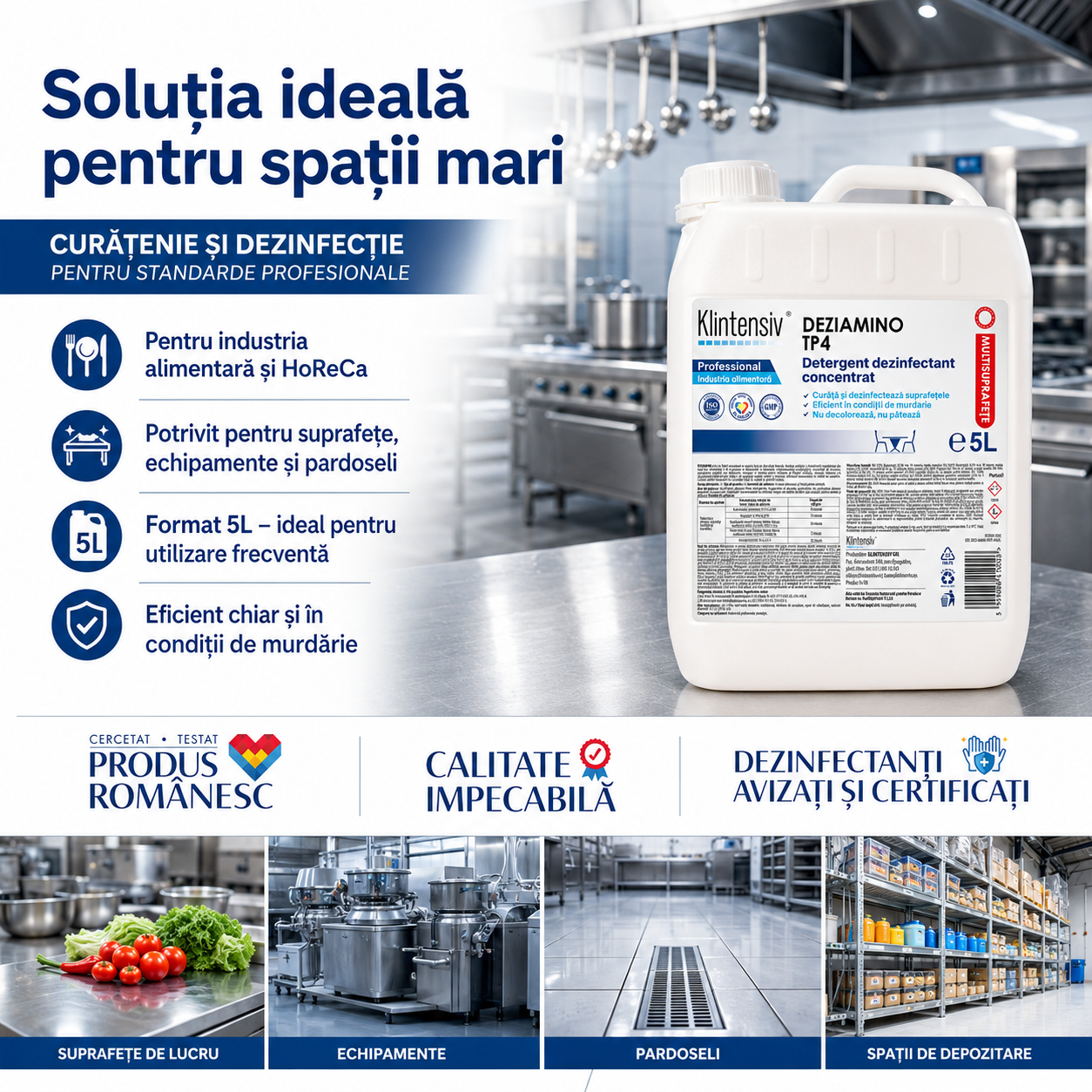 Beneficii DEZIAMINO biodegradabil peste 90% nu pătează spumare redusă eficiență &icirc;n murdărie