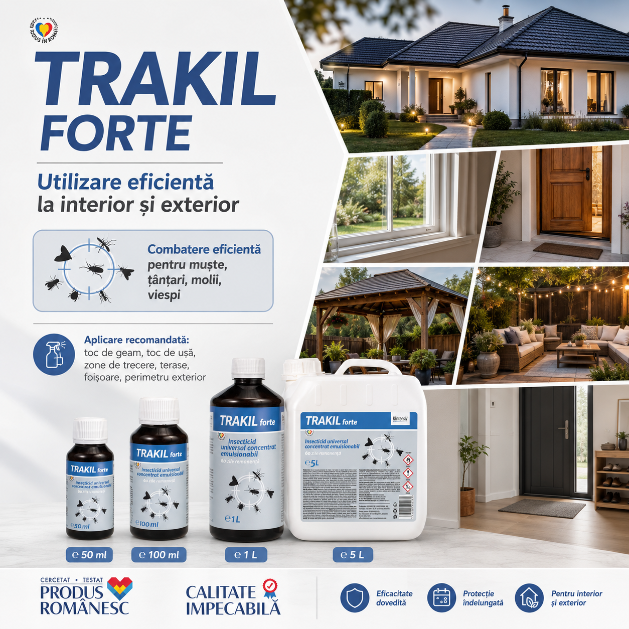 Beneficii TRAKIL FORTE insecticid concentrat aplicare ușoară eficiență 30 minute