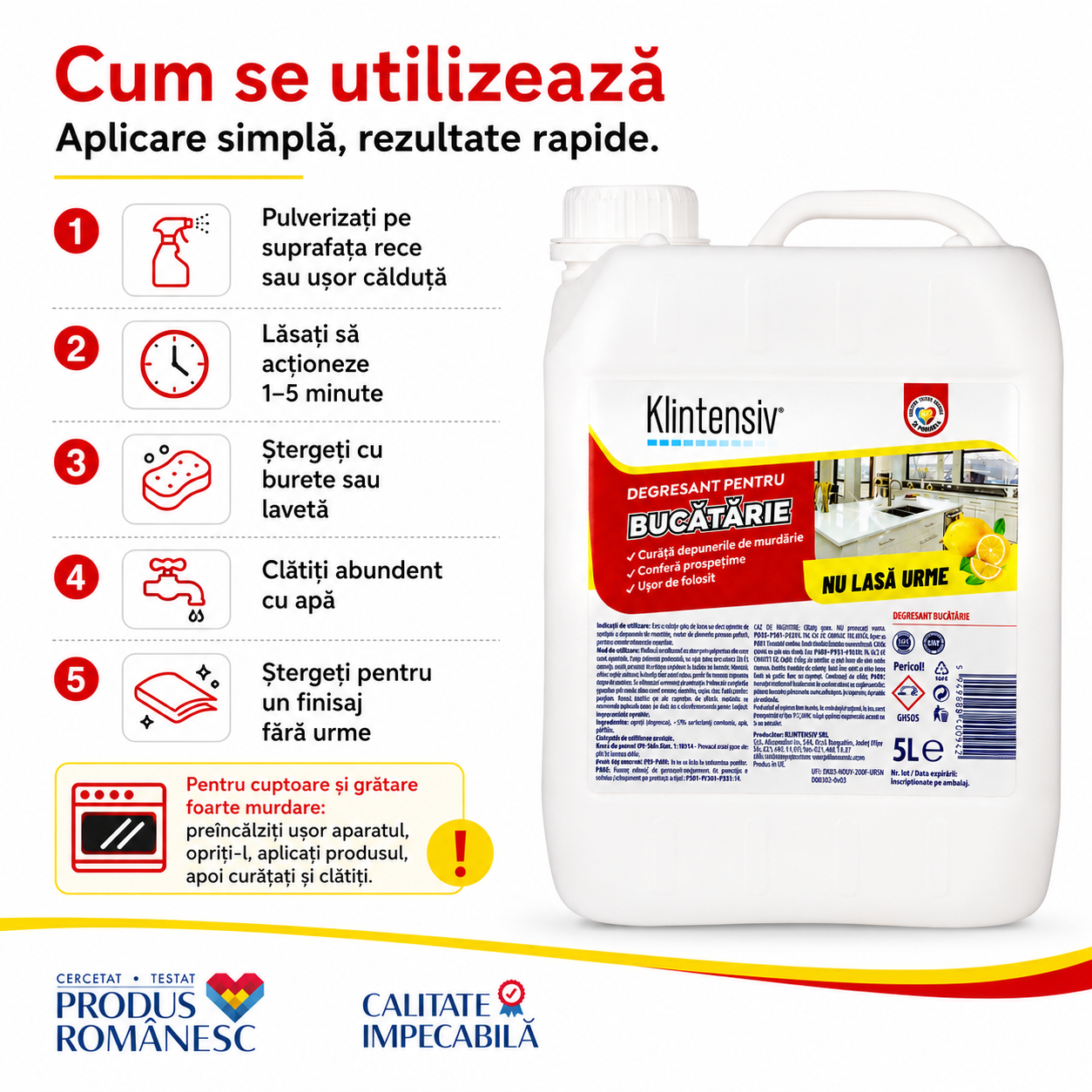Degresant Klintensiv pentru blaturi mese de lucru pereți lavabili gresie faianță și suprafețe inox