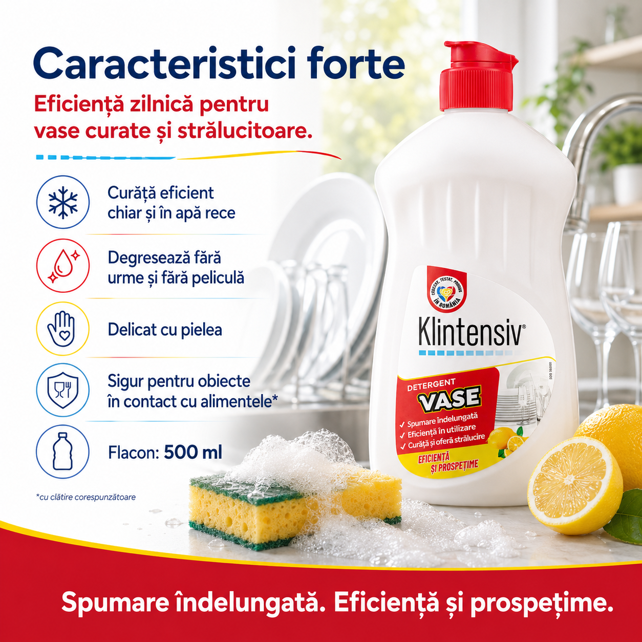 Klintensiv detergent vase pentru veselă tăvi recipiente alimentare și suprafețe lavabile