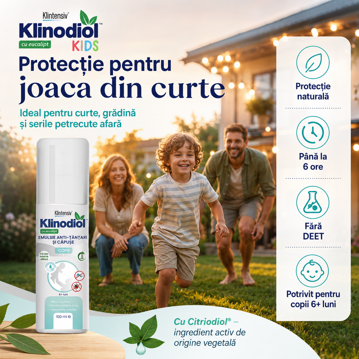 KlinodioL Kids protecție ț&acirc;nțari p&acirc;nă la 6 ore și căpușe p&acirc;nă la 5 ore