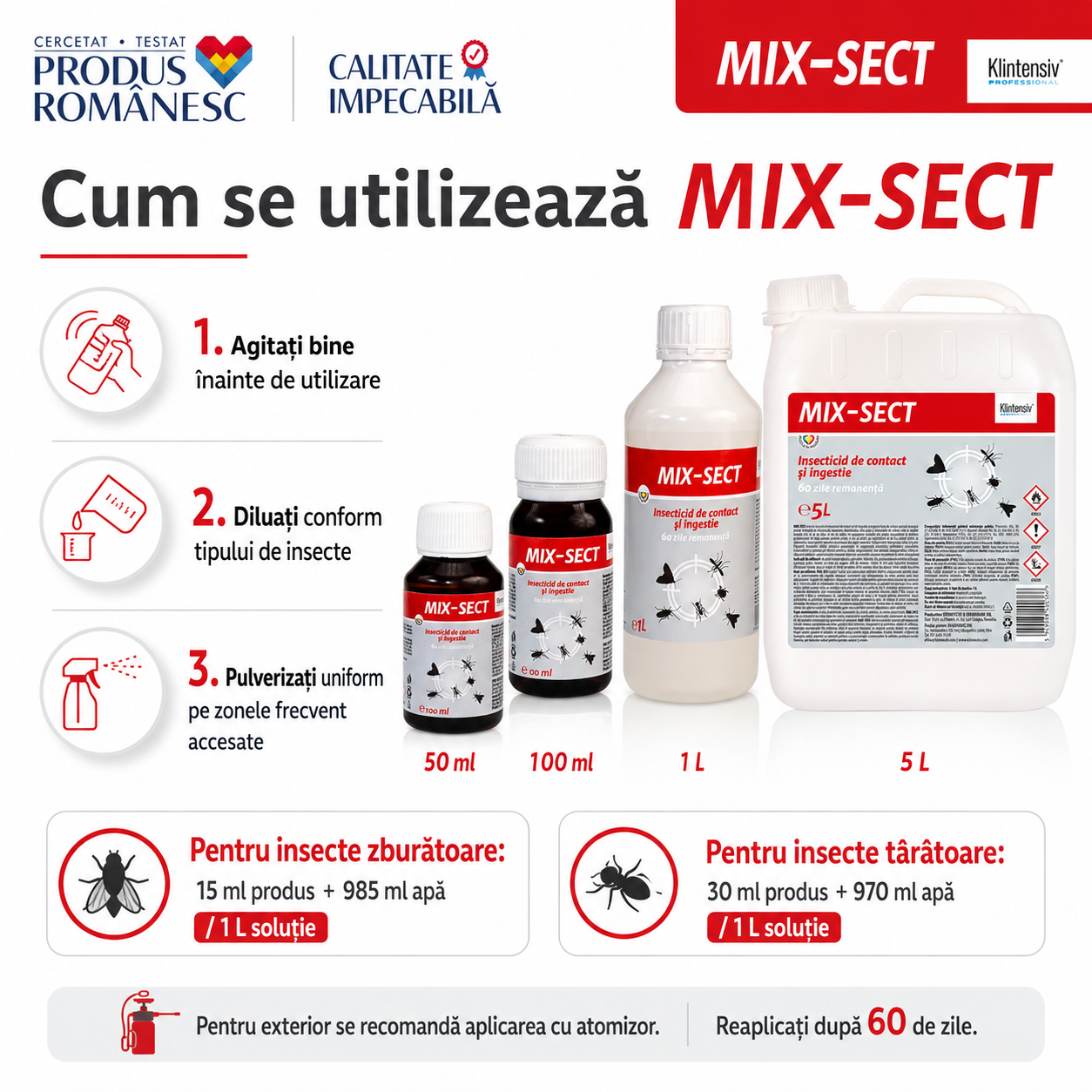 MIX-SECT combate insecte zburătoare și t&acirc;r&acirc;toare &icirc;n spații publice și private