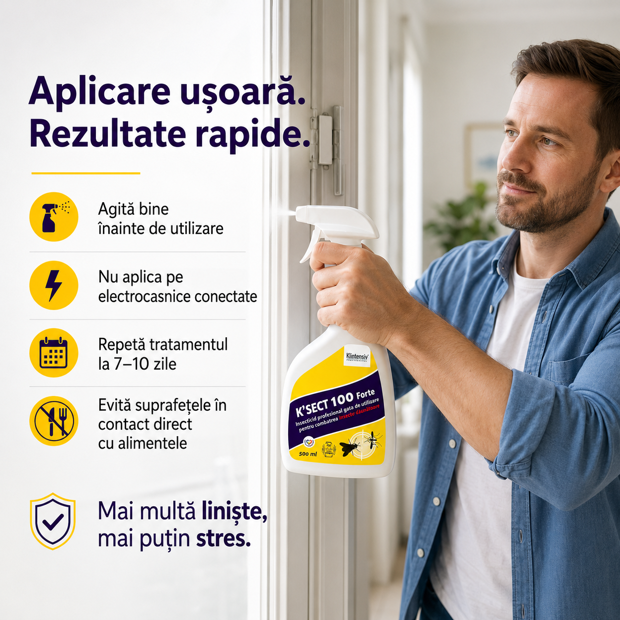 K-Sect 100 Forte insecticid acaricid pentru controlul artropodelor &icirc;n spații interioare