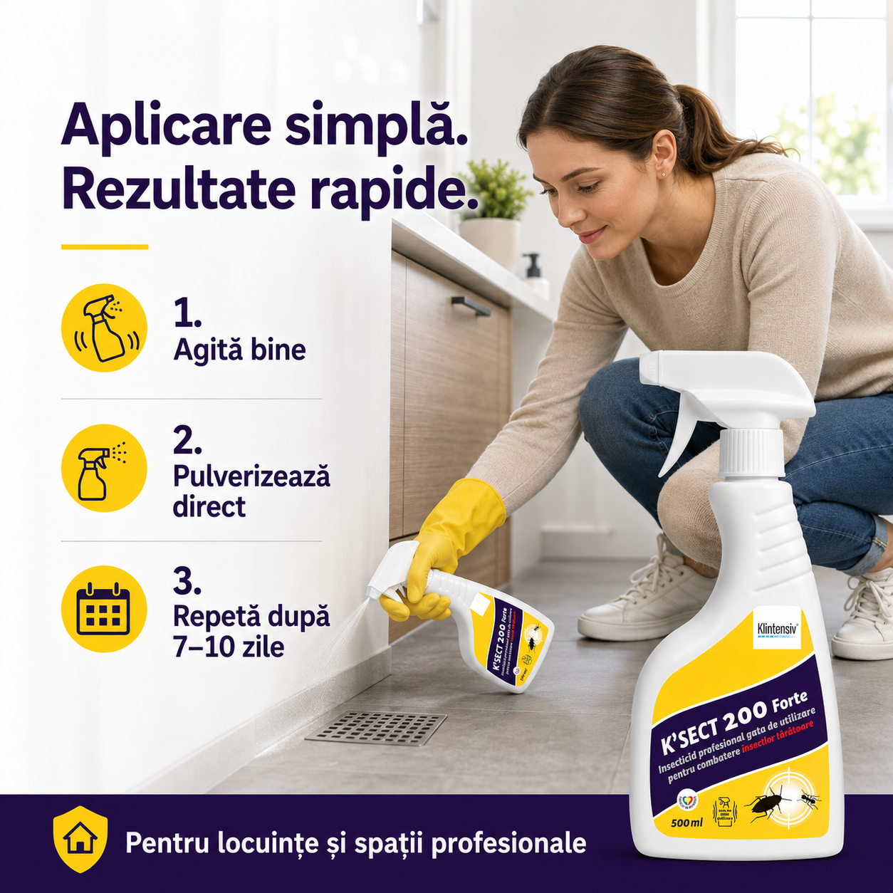 K-Sect 200 Forte pentru baie bucătărie scurgeri tocuri de uși rame de ferestre și zone greu accesibile