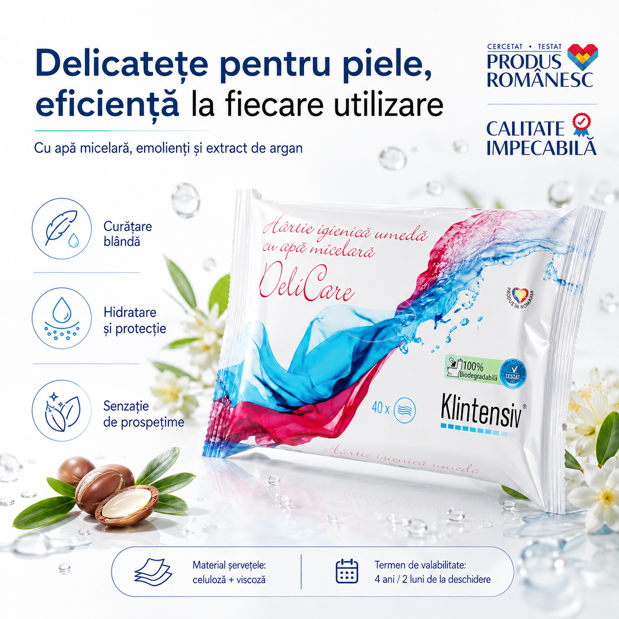Instrucțiuni de utilizare pentru h&acirc;rtia igienică umedă Klintensiv cu &icirc;nchidere reutilizabilă