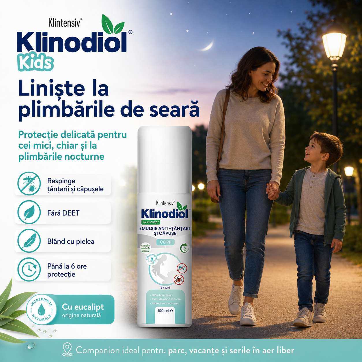 Compoziție KlinodioL Kids Citriodiol 5% ulei de Eucalyptus citriodora fără DEET