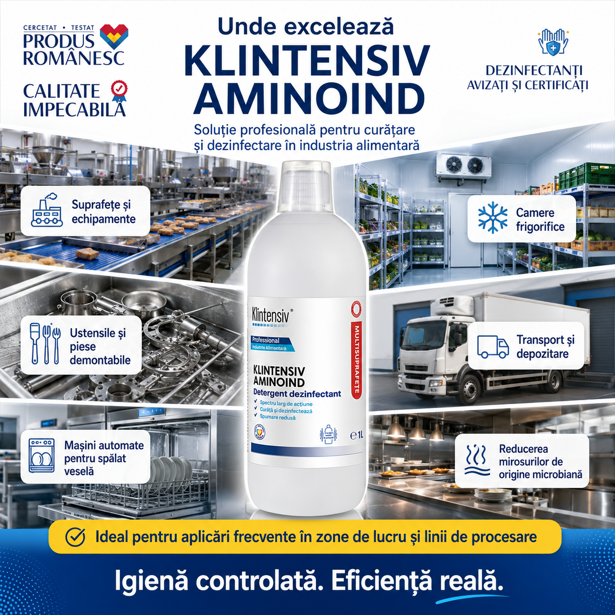 Instrucțiuni de utilizare Aminoind diluție 0,25% 3% pulverizare ștergere imersie