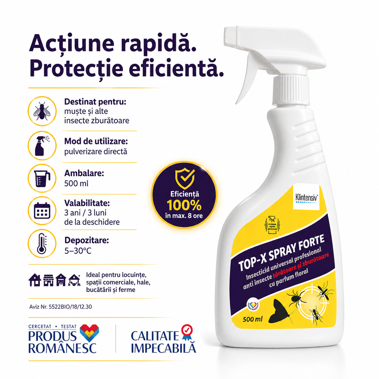 Instrucțiuni utilizare TOP-X-SPRAY FORTE pulverizare directă pe suprafețe și zone de acces