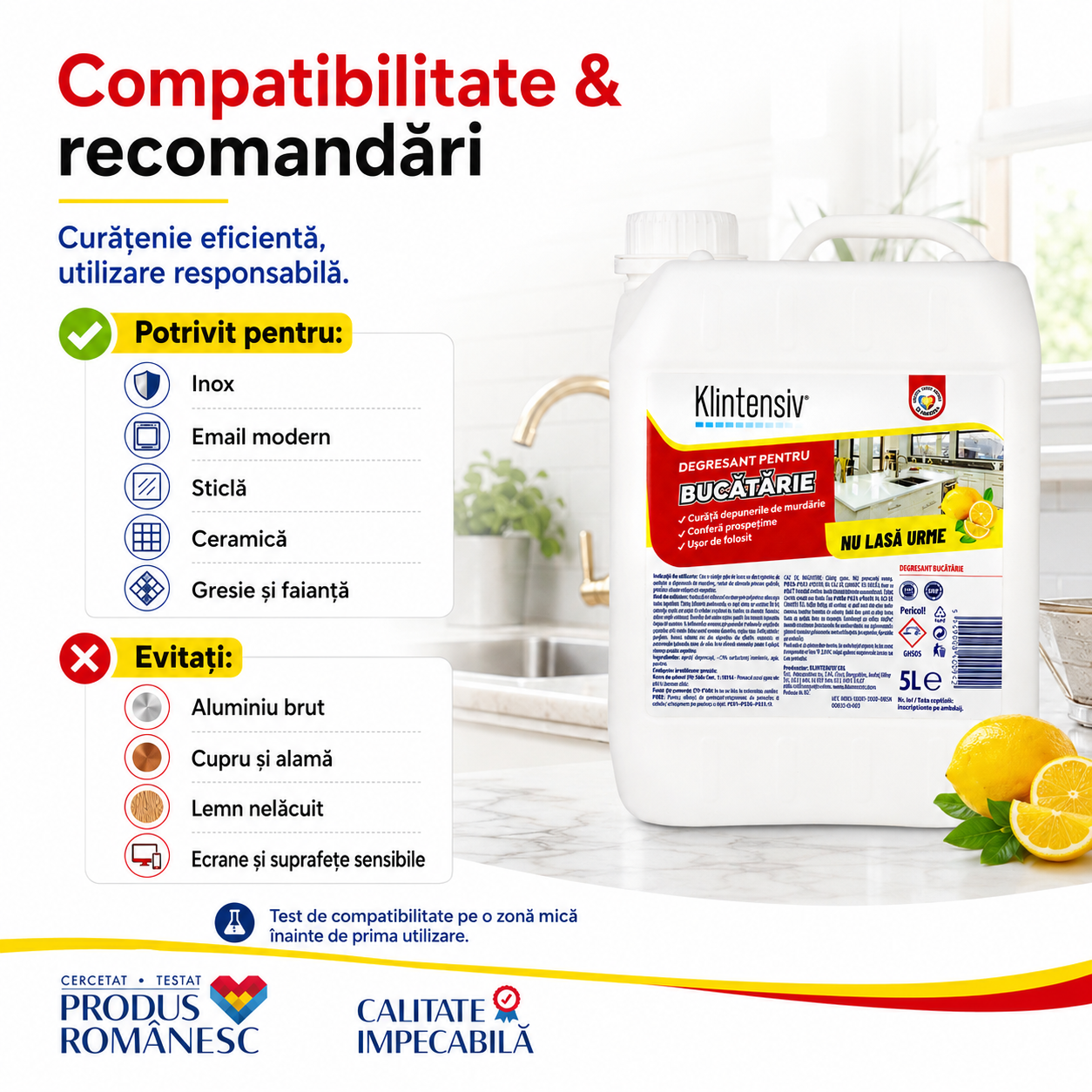 Degresant bucătărie Klintensiv 500 ml pentru uz casnic și profesional HoReCa