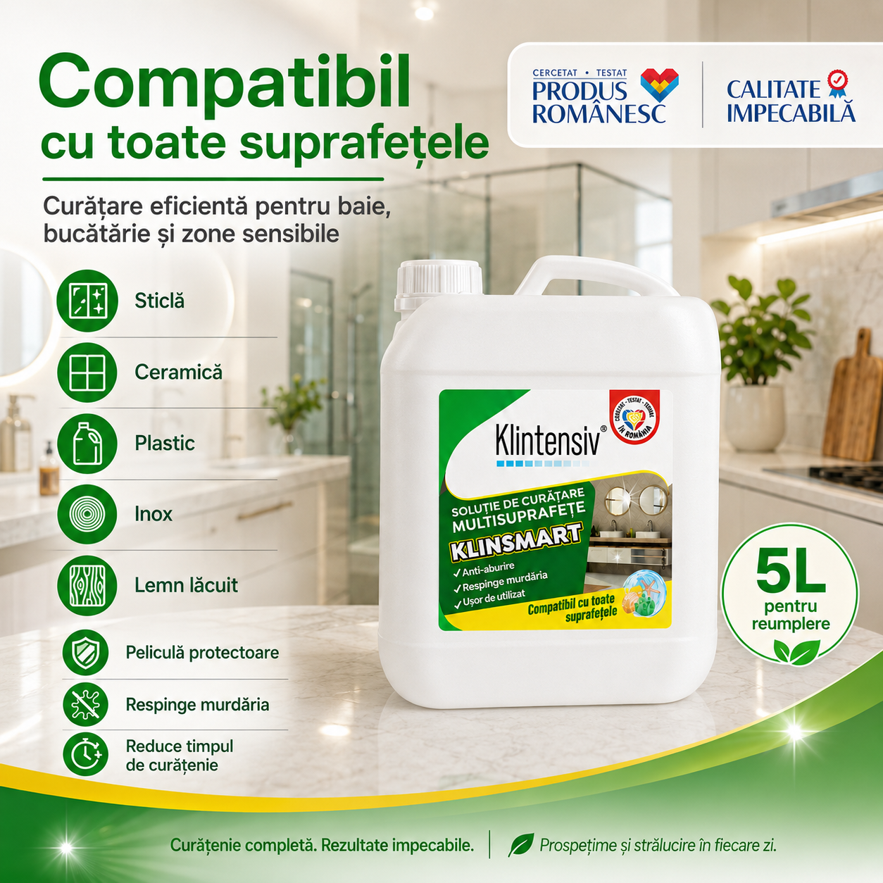 Klintensiv KlinSmart soluție profesională de curățare cu miros proaspăt fără parabeni