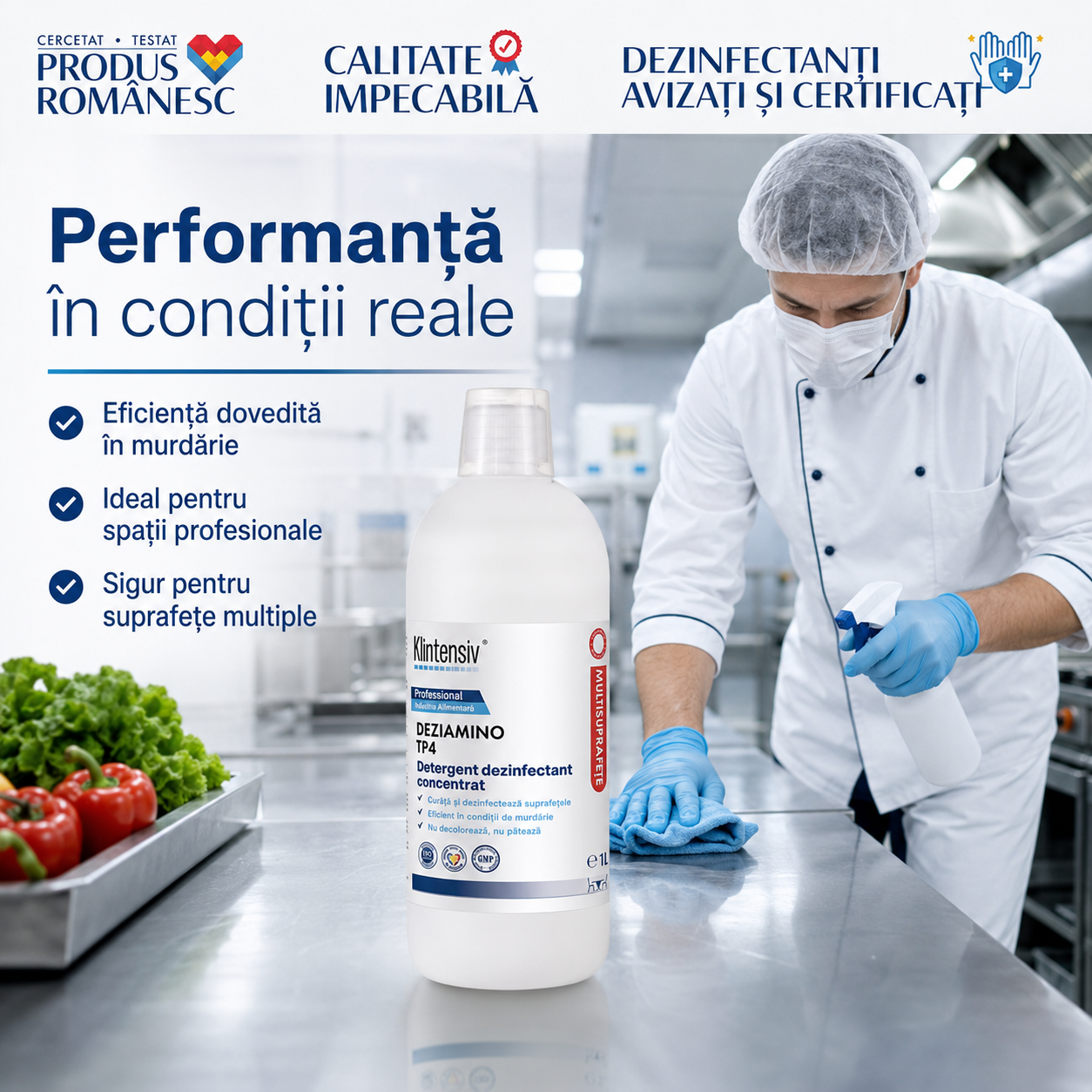 Eficacitate DEZIAMINO bactericid fungicid levuricid virucid micobactericid TP4