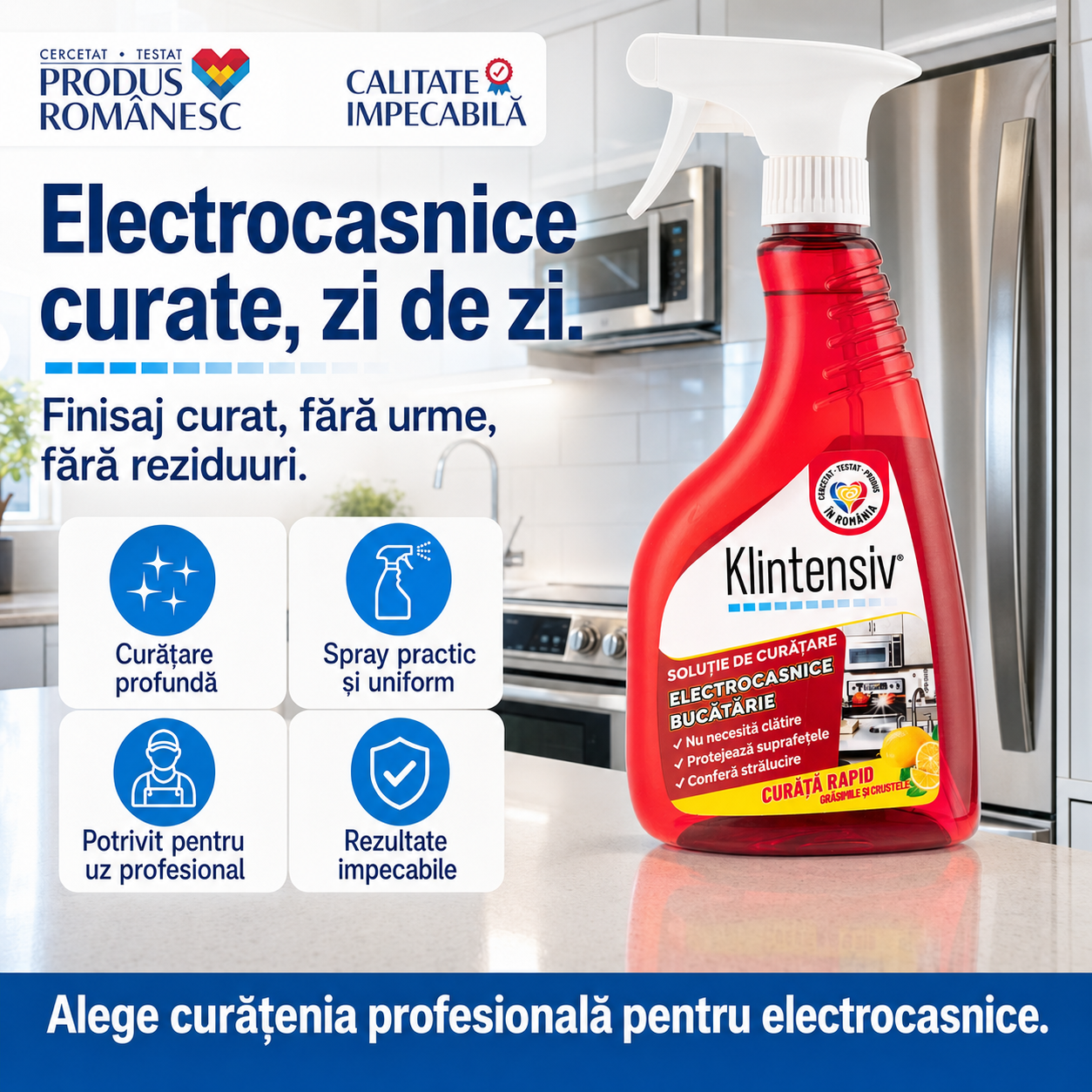 Klintensiv soluție curățare electrocasnice 500 ml pentru uz casnic profesional