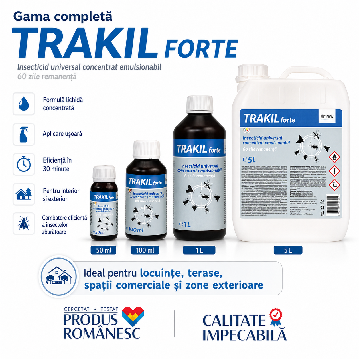 Aplicare TRAKIL FORTE prin pulverizare directă interior și atomizor exterior