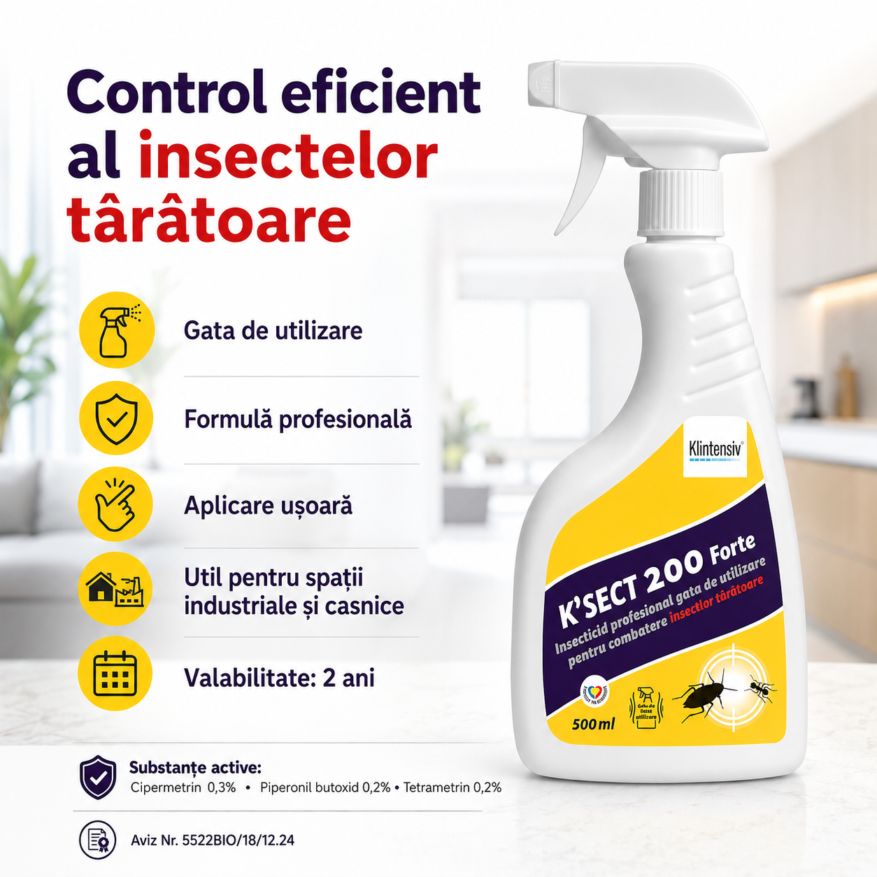K-Sect 200 Forte recomandări de siguranță pentru utilizare profesională și domestică