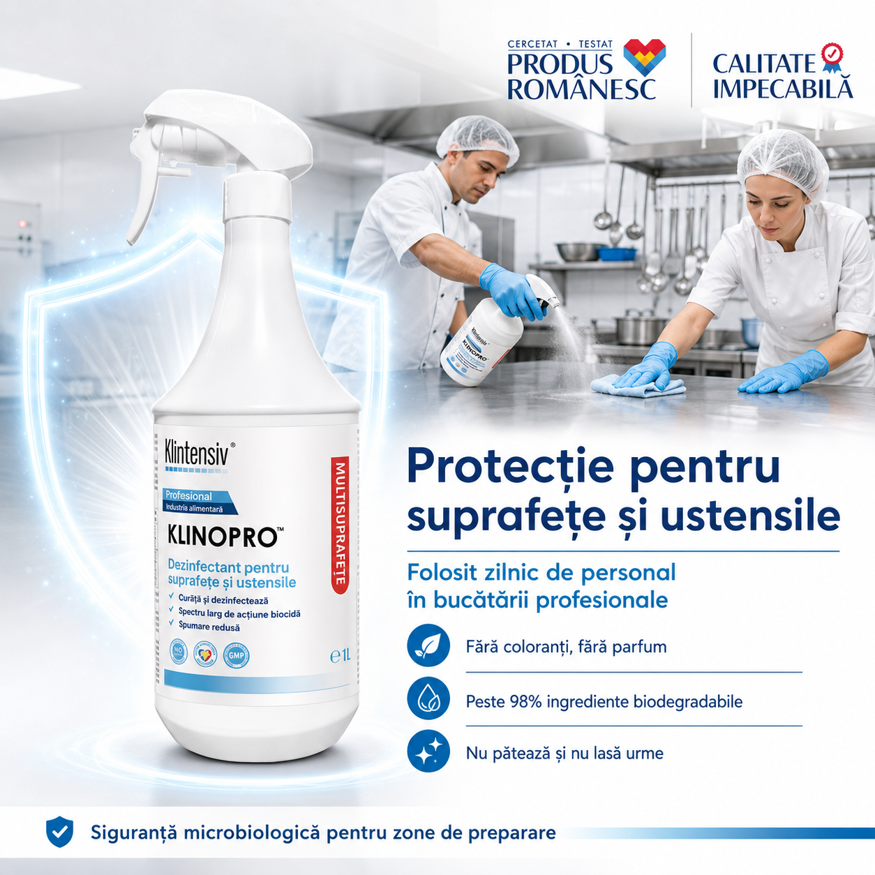 Caracteristici Klinopro lichid incolor fără miros pH 10,8 complet solubil &icirc;n apă