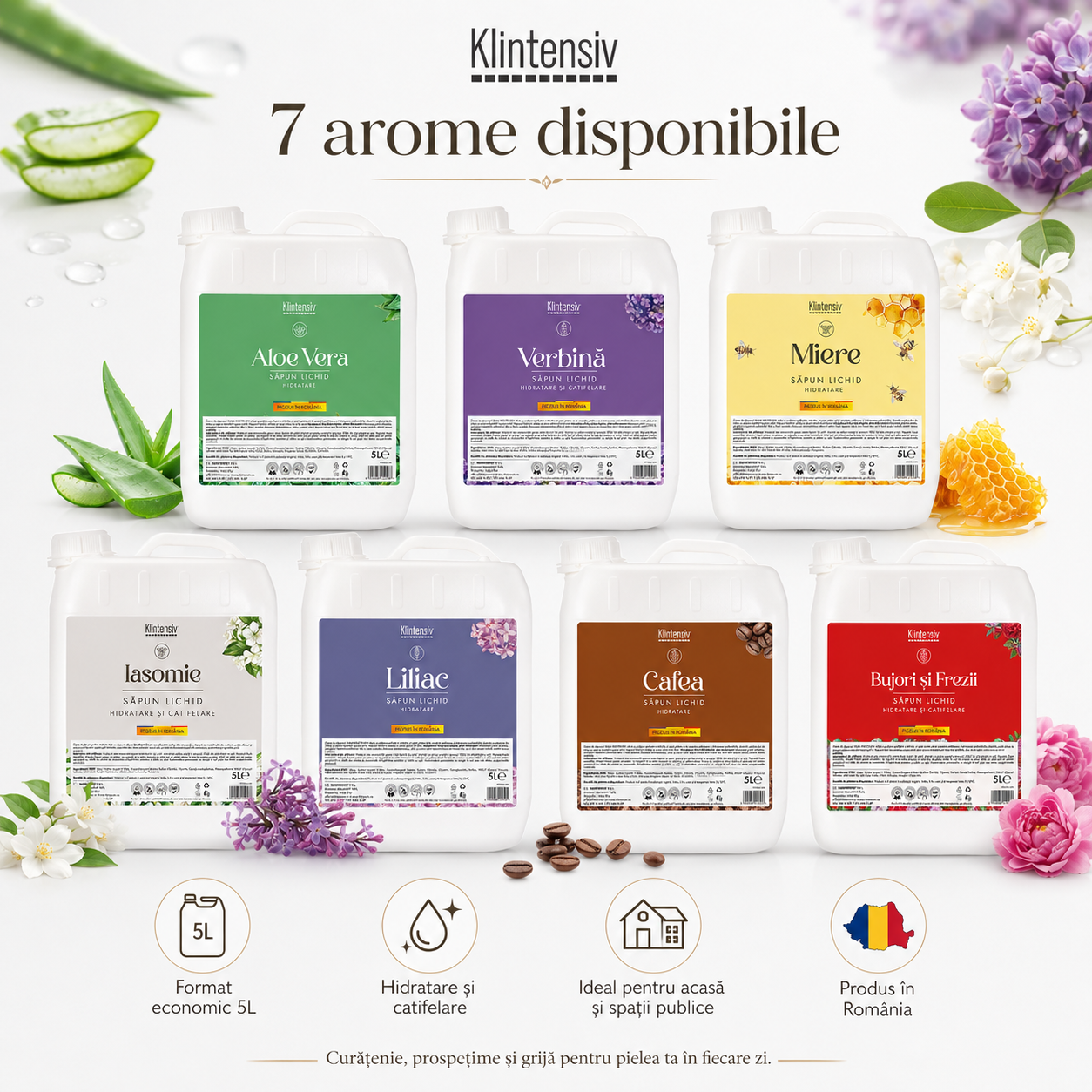 Săpun lichid Klintensiv 500 ml și 5 litri produs cosmetic pentru m&acirc;ini și tegumente