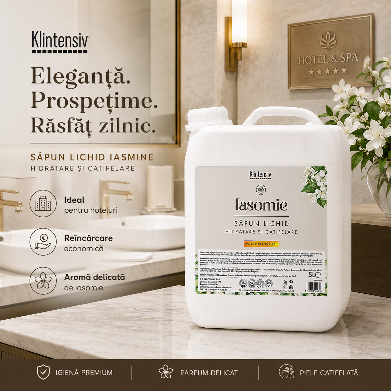 Săpun lichid Klintensiv arome Bujori și Frezii Iasomie Verbina Cafea Liliac Miere Aloe Vera