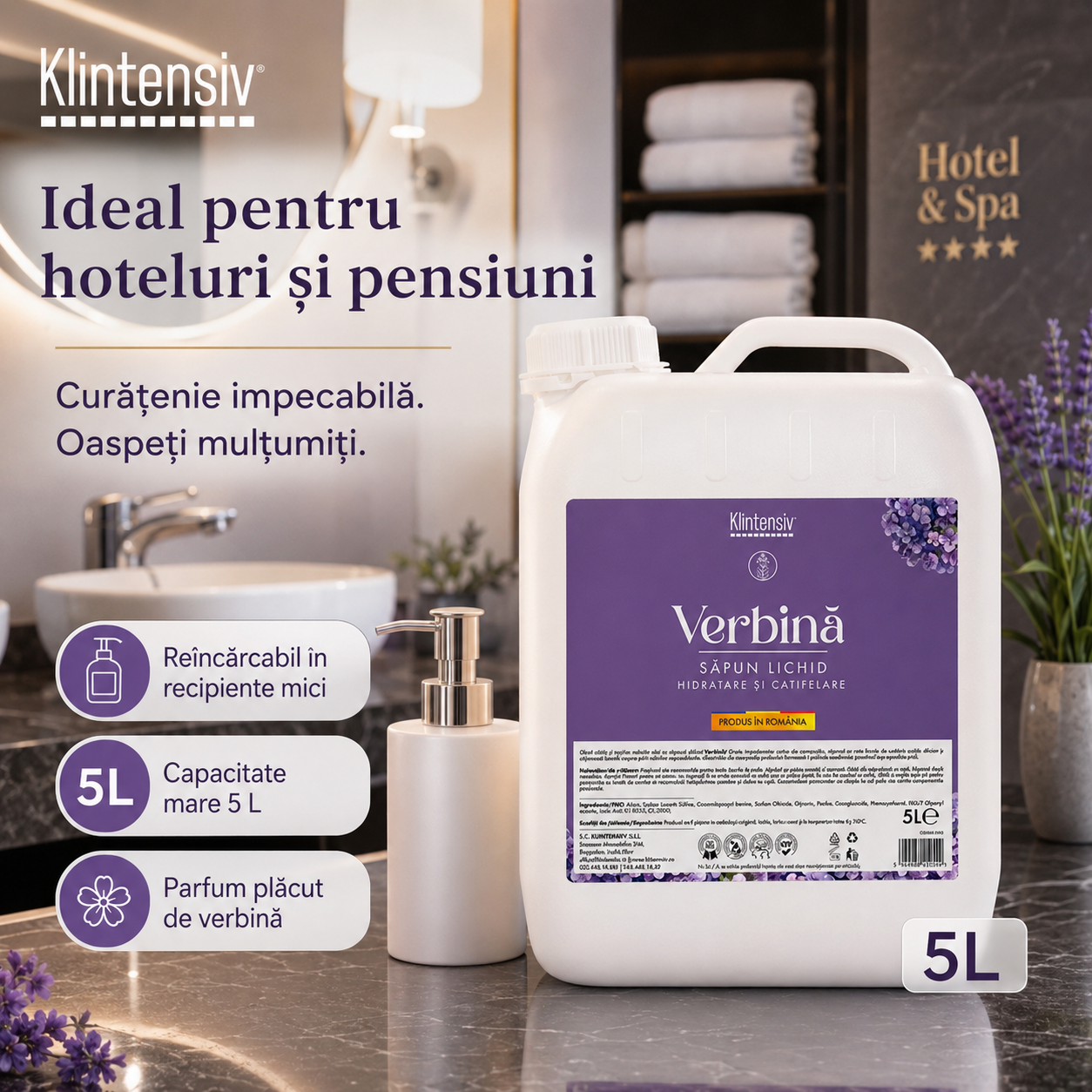Săpun lichid Klintensiv arome Bujori și Frezii Iasomie Verbina Cafea Liliac Miere Aloe Vera