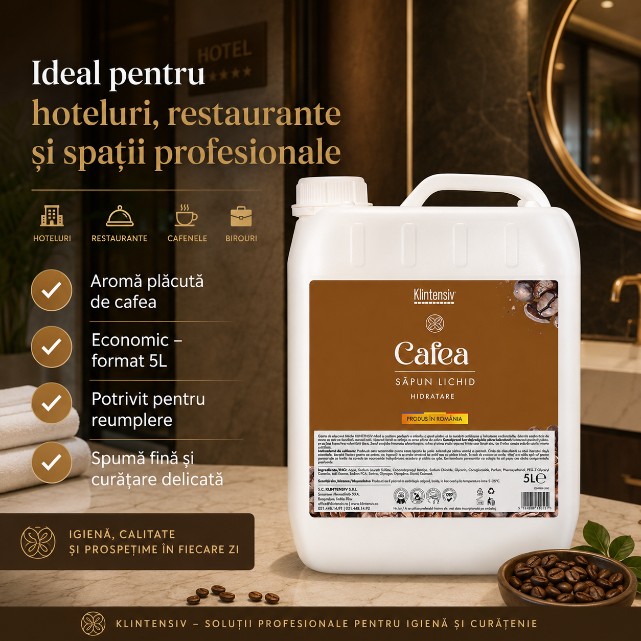 Săpun lichid Klintensiv arome Bujori și Frezii Iasomie Verbina Cafea Liliac Miere Aloe Vera