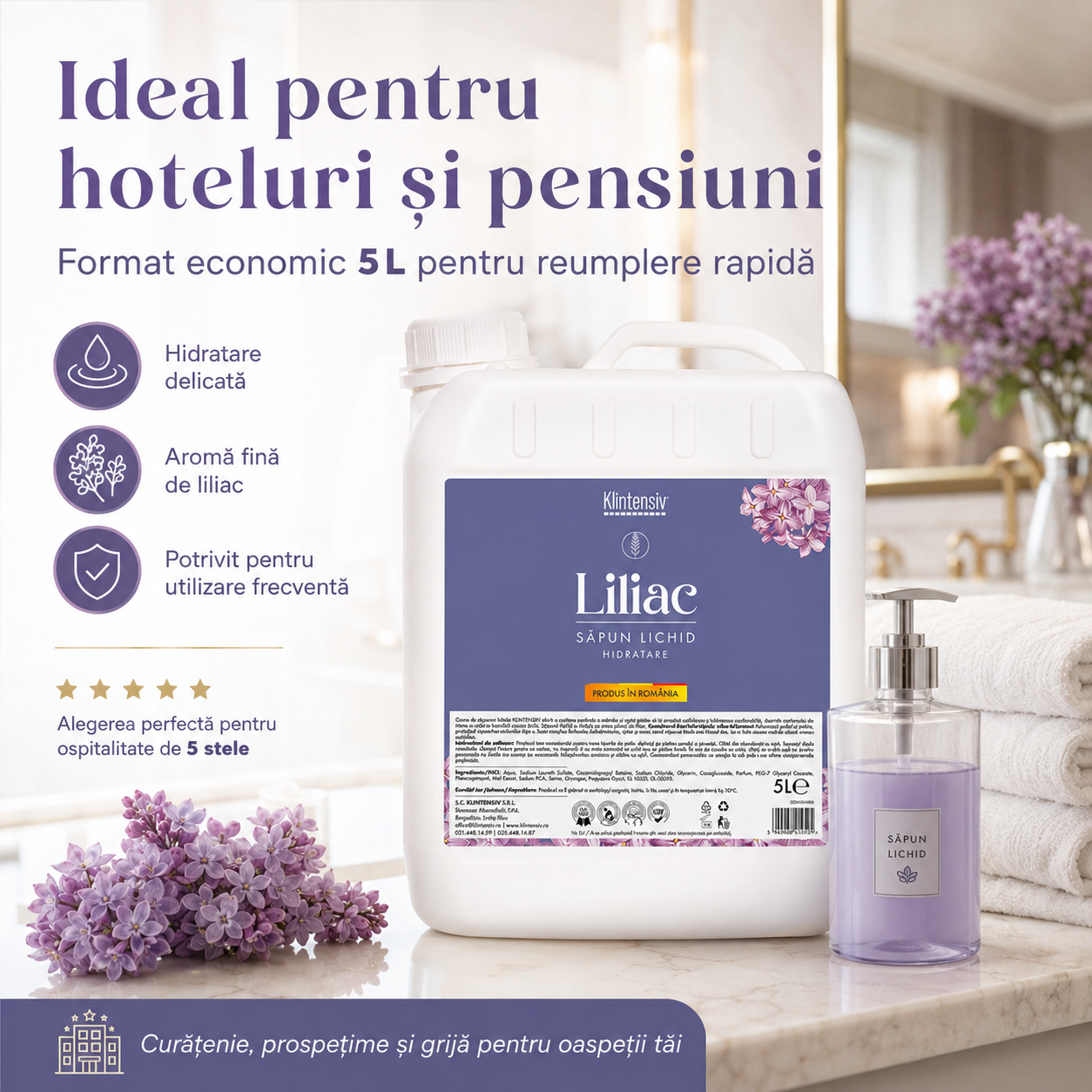 Săpun lichid Klintensiv arome Bujori și Frezii Iasomie Verbina Cafea Liliac Miere Aloe Vera