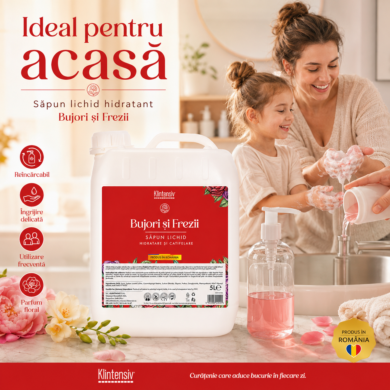 Săpun lichid Klintensiv pentru hoteluri firme birouri restaurante spații publice și acasă