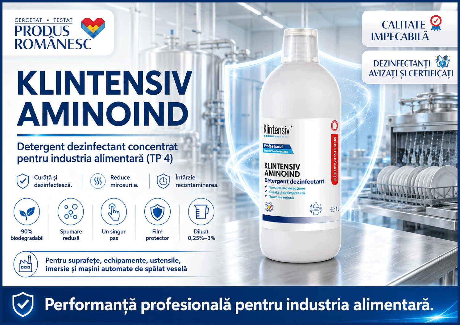 Banner Klintensiv Aminoind detergent dezinfectant concentrat pentru industria alimentară TP4