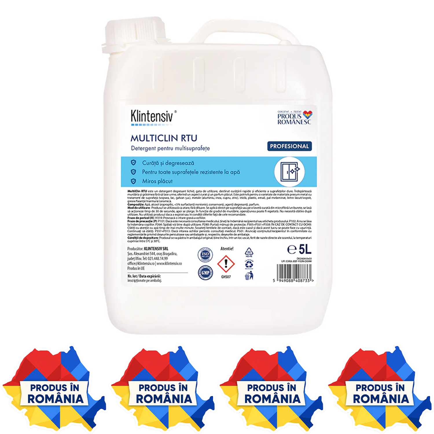 Klintensiv MultiClin RTU detergent multisuprafețe 1 L și 5 L