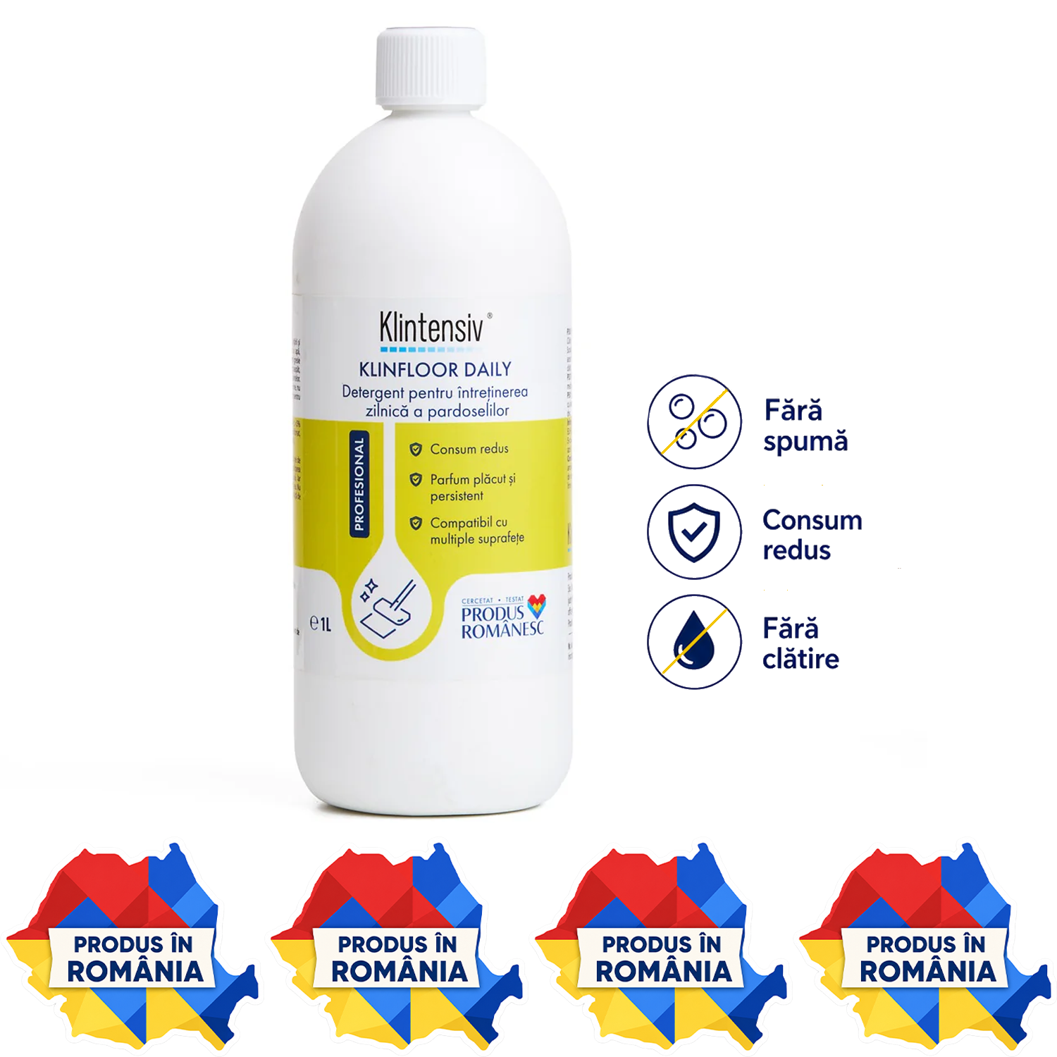 Klintensiv KLINFLOOR DAILY detergent concentrat pardoseli 1 L și 5 L