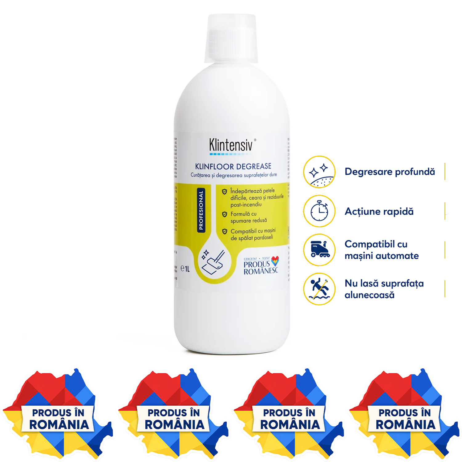 Klintensiv KLINFLOOR DEGREASE degresant pardoseli concentrat 1 L și 5 L