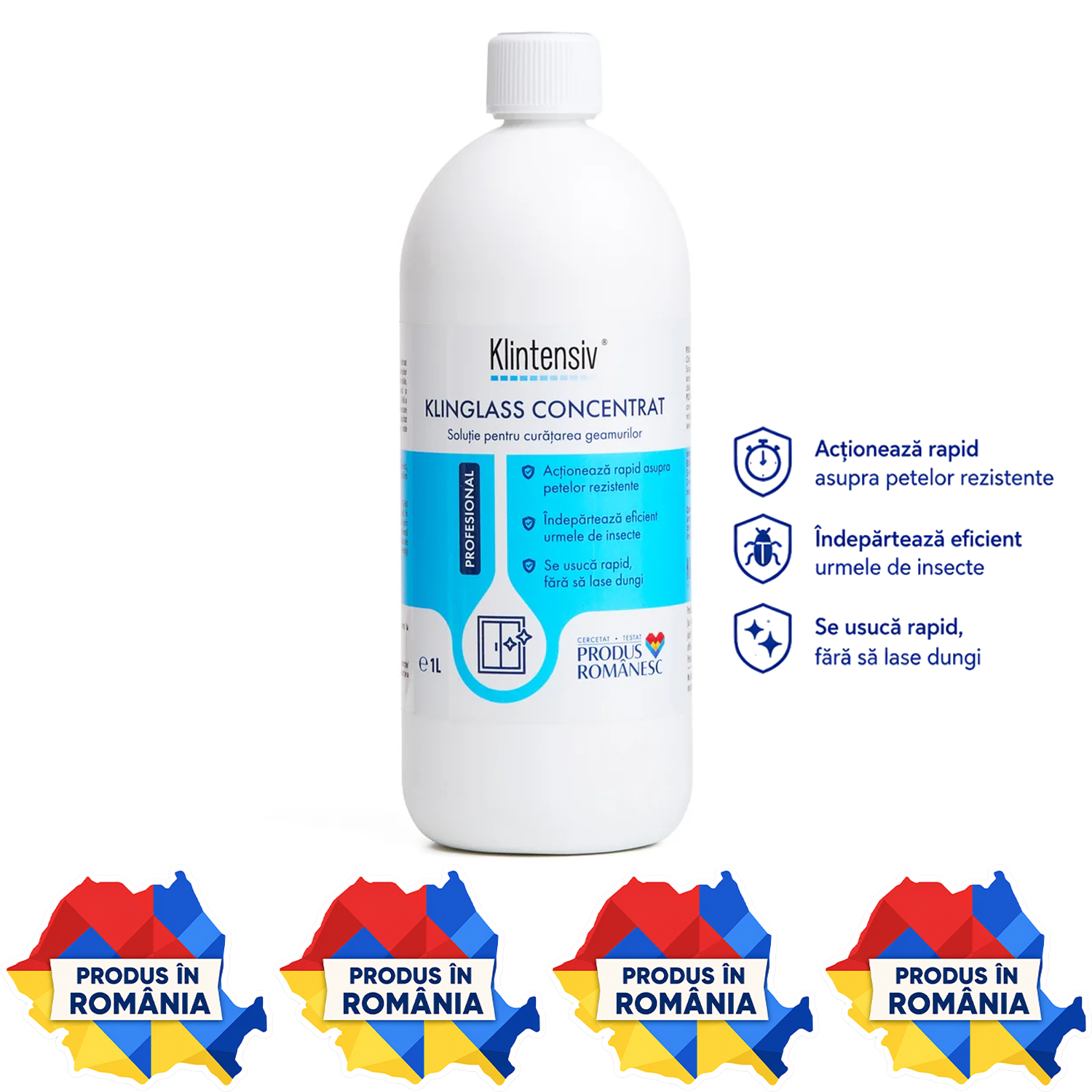 Klintensiv Klinglass Concentrat detergent profesional geamuri 1 L și 5 L