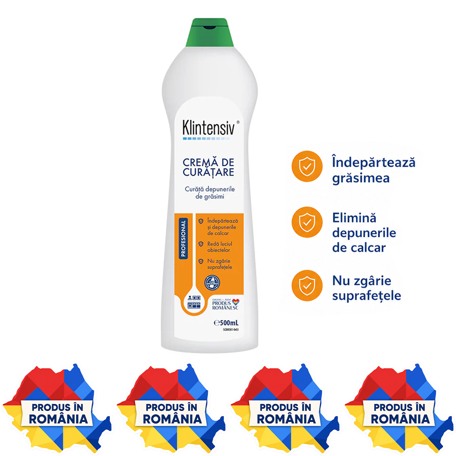 Klintensiv cremă profesională de curățare pentru inox email ceramică și sticlă